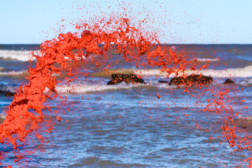 Red watercolour splash