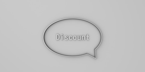 Discount 3D grey gray Transparent empty bubble speech on grey gray background