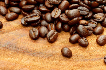 Coffee on grunge wooden background