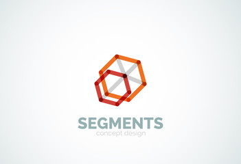 Fototapeta premium Vector outline minimal abstract geometric logo