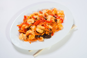 Shrimps with vegetables