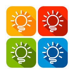 Abstract Light Bulb Rounded Square Icon Templates