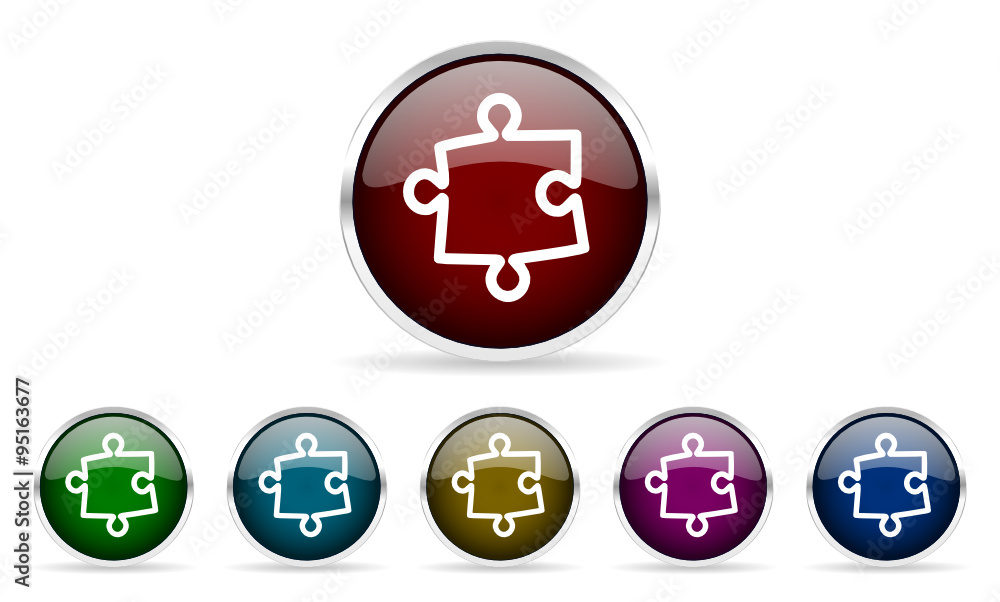 Poster puzzle vector icon set