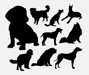 little and large dog silhouette. Good use for symbol, logo, web icon, mascot, game element, sticker, or any design you want. Easy to use. 