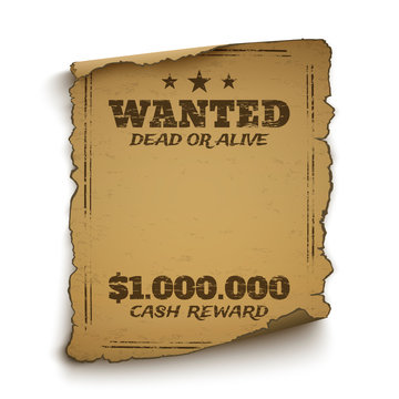 Wanted, dead or alive poster.