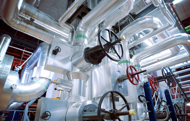 Industrial zone, Steel pipelines, valves and cables