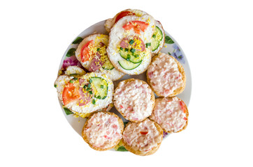 Canape isolated on the white plate