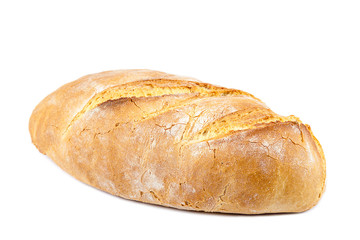 Loaf of bread on white background.