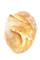 Loaf of bread on white background.