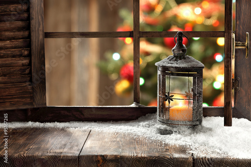 окно лампа фонарь новый год window lamp lantern new year скачать