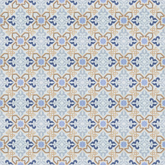 Old ceramic tiles patterns background in the park public