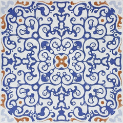 Old ceramic tiles patterns  in the park public.