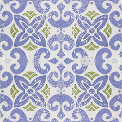 Old ceramic tiles patterns  in the park public.