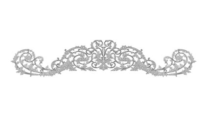 Ornament elements, vintage gray floral designs
