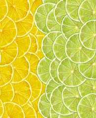 fresh juicy lemon and lime slices such as background