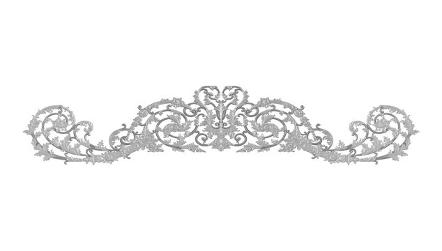 Ornament Elements, Vintage Gray Floral Designs