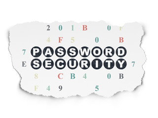 Safety concept: Password Security on Torn Paper background