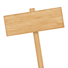 Wooden sign isolated on white