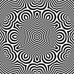 Fototapeta premium Black and White Abstract Striped Background. Vector Illustration