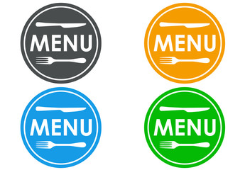 Icono plano MENU en varios colores #1