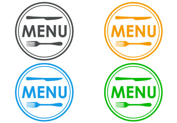 Icono plano MENU en varios colores #2