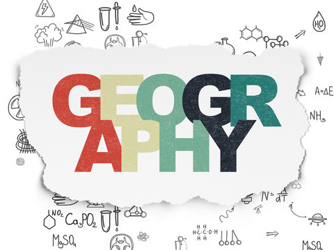 Science concept: Geography on Torn Paper background