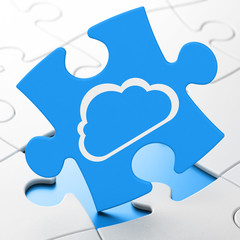 Cloud computing concept: Cloud on puzzle background