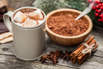 Cocoa drink with marshmallows
