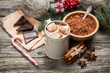 Cocoa drink with marshmallows