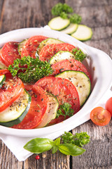 baked tomato and courgette