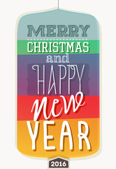 Vintage new year vector illustration