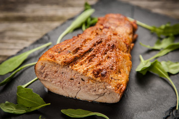 Delicious baked pork