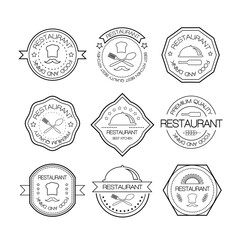 Restaurant logo in liner style