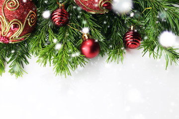 New Year tree toy ball background