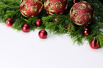 New Year tree toy ball background