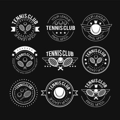 Tennis sporting vintage emblems