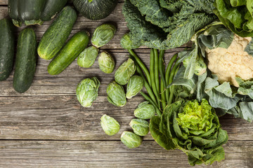Assortment of green vegetables