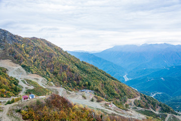Fototapeta na wymiar Ski resort Rosa Khutor, Krasnodar region, Russia, October 7, 201