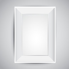 Realistic rectangle vector frame design with shadows in white color