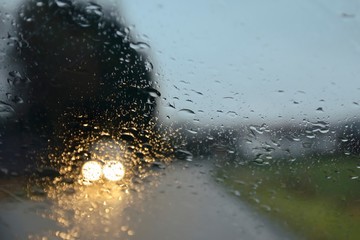 drive under the rain
