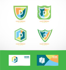 Letter d shield logo icon set