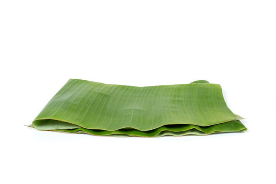 Fototapeta Banana leaf fold on white background