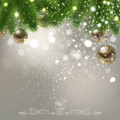 Christmas Background with Falling Snowflakes