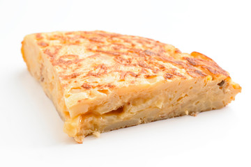 piece of homemade Spanish potato omelette