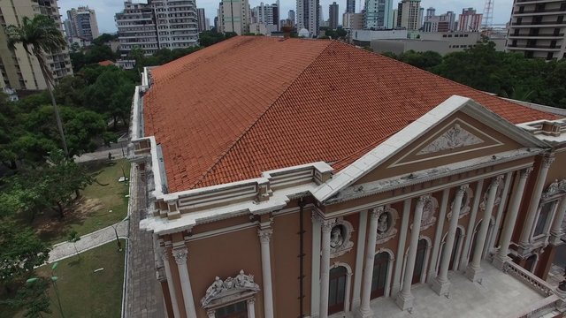Aerial View of Theatro da Paz in Belem do Para, Brazil