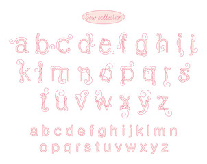 sew collection - pink color embroidery letters