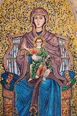 Fototapeta premium Mosaic of Mary and the baby Jesus