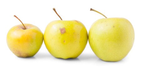 Three yellow apples