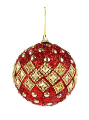 beautiful red christmas ball  with crystals 