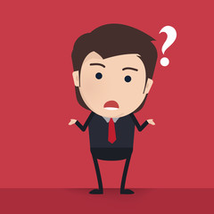 Businessman with glasses with a question